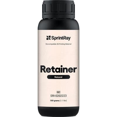 SprintRay Natural Retainer 3D Printing Resin, Tooth-Shaded, 500g, for Pro 2 thumbnail 3