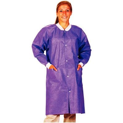 Extra-Safe Purple Lab Coat, Small, Latex-Free, Fluid Resistant, AAMI Level 3, Knee Length, 10/Pk, 3660PPS thumbnail 8