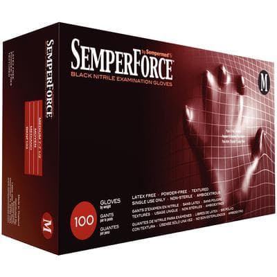 SemperForce® Nitrile Exam Gloves, Powder Free, Non-Sterile, Black, Medium, 100/Box thumbnail 5