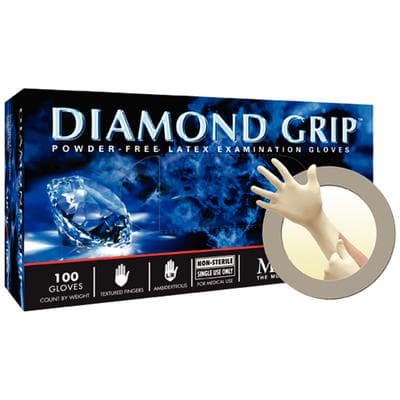 Microflex Diamond Grip MF-300 Powder-Free Latex Exam Gloves, Medium, Natural, 100/Box, MF-300-M thumbnail 17