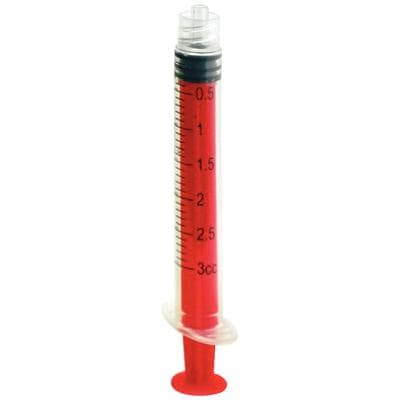 Vista Apex Colored Luer Lock Irrigating Syringe, 3cc, Red, 80/Box, #317158 thumbnail 5