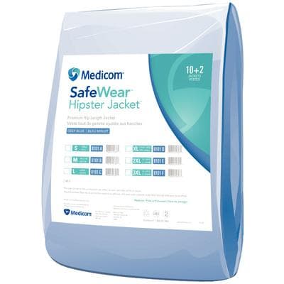 Medicom SafeWear Form-Fit Isolation Gown, Bright Blue, X-Large, Knit Cuffs, Latex-Free, 12/Pkg, 8114-D thumbnail 13