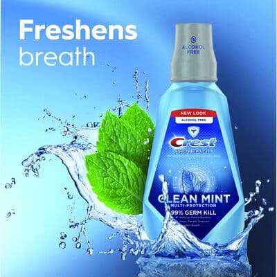 Crest Pro-Health Multi-Protection Mouthwash, Clean Mint, Alcohol Free, 1 L Bottle, 6/Case, 80325110 thumbnail 9