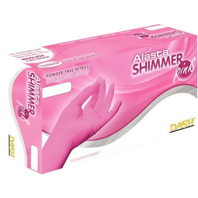 Alasta Shimmer Nitrile Exam Gloves, Powder-Free, Non-Sterile, Small, Pink, 100/Box, PNK100S thumbnail 19