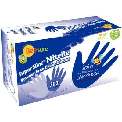 BeeSure SuperSlim Nitrile Examination Gloves, Powder-Free, Medium, Cobalt Blue, 300/Box, BE1147 thumbnail 16
