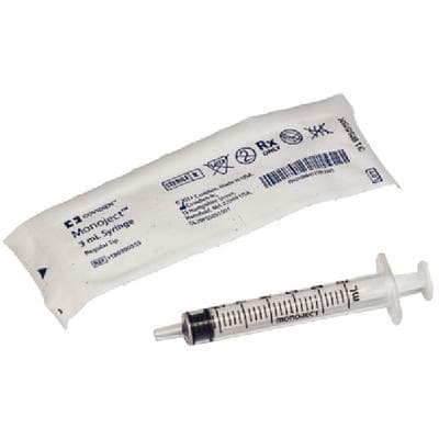 Monoject SoftPack 3 mL Syringe, Regular Luer Slip Tip, Without Needle, Sterile, Disposable, 100/Box, 1180300555 thumbnail 4