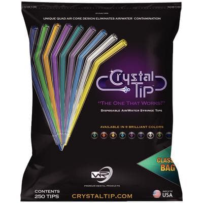 Crystal Tip Disposable Air/Water Syringe Tips, Rainbow Assorted, 250/Bag, CT1200 thumbnail 11