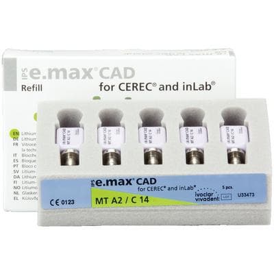 IPS e.max CAD CEREC/inLab MT (Medium Translucency) Lithium Disilicate Milling Blocks, C14, Shade A2, 5/Box thumbnail 14