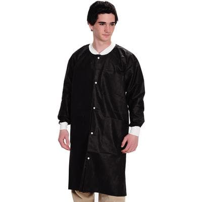 ValuMax Extra-Safe Knee-Length Lab Coat, Black, Medium, AAMI Level 3, SMS, 10/Pk, 3660BKM thumbnail 6