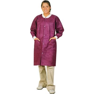 ValuMax Extra-Safe Knee-Length Lab Coats, Cranberry, X-Small, AAMI Level 3, SMS, 10/Pk, 3660CYXS thumbnail 6