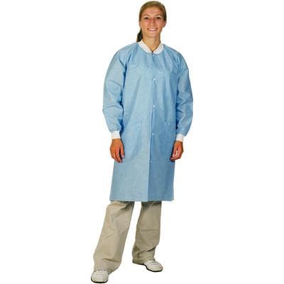 ValuMax Extra-Safe Knee-Length Lab Coat, Medical Blue, X-Small, 3-Layer SMS, AAMI Level 3, 10/Pk, 3660MBXS thumbnail 11