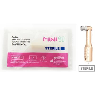 Pac-Dent Mini Ergo Sterile Disposable Prophy Angle, Contra Angle, White Firm Webbed Cup, 144/Box, S164-144 thumbnail 9