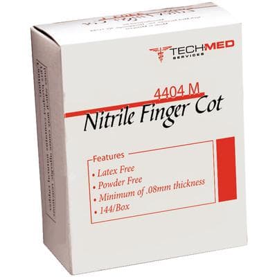Dukal Tech-Med Nitrile Finger Cots, Medium, Latex-Free, Powder-Free, Pre-Rolled, 2-1/4" x 28 mm, 144/Box, 4404M thumbnail 10