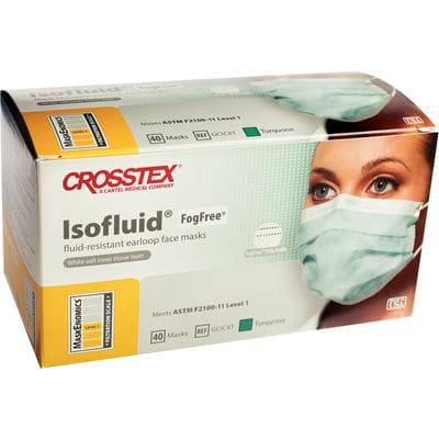 Isofluid FogFree Earloop Surgical Face Mask, ASTM Level 1, Anti-Fog, Turquoise, 40/Box, GCICXT thumbnail 16