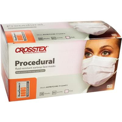 Crosstex Procedural Earloop Face Mask, ASTM Level 2, Pink, Latex-Free, 50/Box, GCPPK thumbnail 23