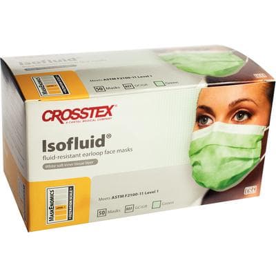 Isofluid™ Surgical Earloop Face Mask, ASTM Level 1, Green, Latex-Free, 50/Box, GCIGR thumbnail 22