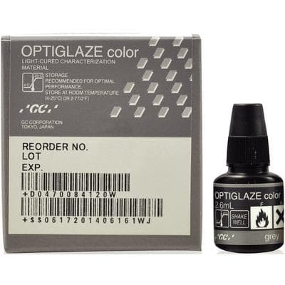 GC America OptiGlaze Color Light-Cured Characterization Coating, Grey, 2.6 mL Bottle, #008419 thumbnail 17