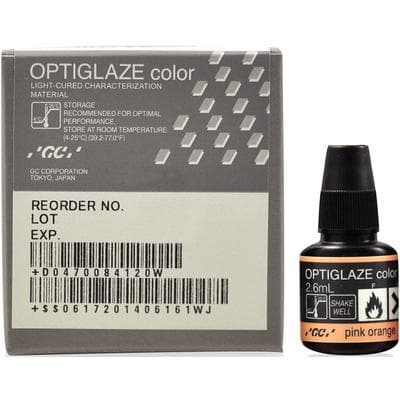 GC America OptiGlaze Color Light-Cured Characterization Coating, Pink Orange, 2.6 mL Bottle, 8416 thumbnail 17