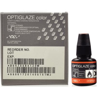 GC America OptiGlaze Color Light-Cured Characterization Coating, Orange, 2.6 mL Bottle, 008415 thumbnail 17