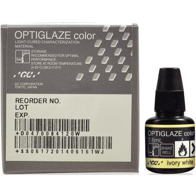 GC America OptiGlaze Color Light-Cured Characterization Coating, Ivory White, 2.6 mL Bottle, 8413 thumbnail 17