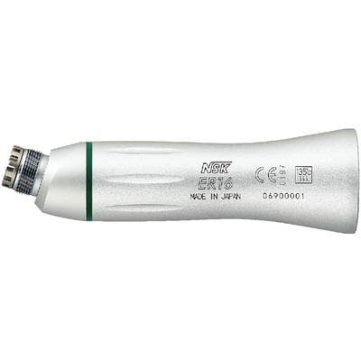 NSK EX Series ER16 Contra Angle Attachment, 16:1 Reduction, Non-Optic, Manual Chuck, E-Type, No Spray, Green thumbnail 4
