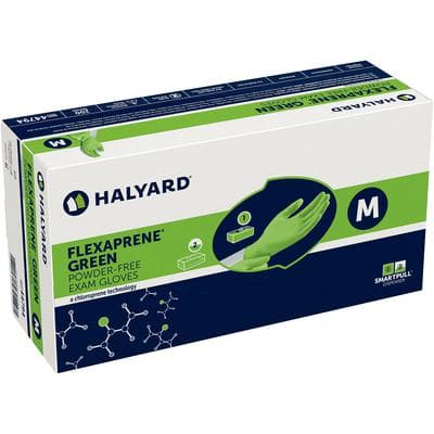 Halyard FlexaPrene Chloroprene Exam Gloves, Powder-Free, Non-Sterile, Medium, Green, 200/Box, 44794 thumbnail 8