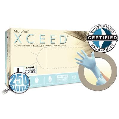 XCEED Nitrile Examination Gloves, Powder-Free, Latex-Free, Blue, Large, 250/Box, XC-310-L thumbnail 20