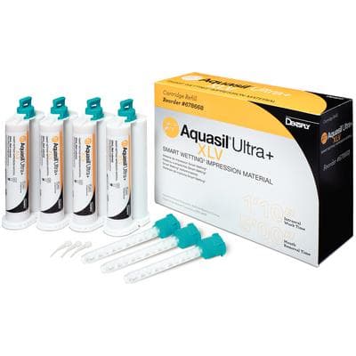Aquasil Ultra+ Smart Wetting VPS Impression Material, Xtra Light Body (XLV), Regular Set, Mint, Orange, 50 ml Cartridges, 4/Pk, 678668 thumbnail 23