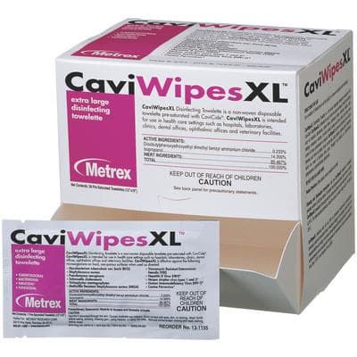 CaviWipesXL™ Surface Disinfectant Towelette Wipes, 9" x 12", Individually Wrapped Singles, 50/Pkg, 13-1155 thumbnail 6