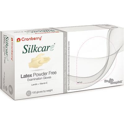 Cranberry Silkcare Powder-Free Latex Exam Gloves with Lanolin & Vitamin E, Extra Large, White, 100/Box, CR7819 thumbnail 12