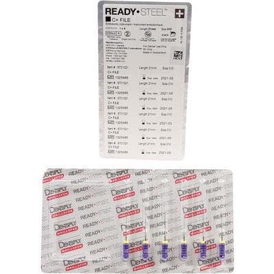 Ready-Steel C+ Stainless Steel Hand File, 21 mm, #10, Purple, 6/Pk, 6701021 thumbnail 12