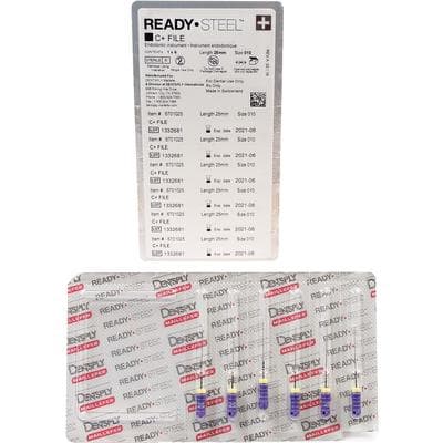Ready-Steel C+ Stainless Steel Hand File, 25 mm, #10, Purple, 6/Pk, 6701025 thumbnail 11