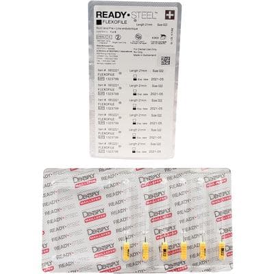Dentsply Maillefer READYSTEEL FlexoFile #22 (Yellow/Orange), 21mm, Sterile Stainless Steel Endodontic Hand File, 6/Pack, 6832221 thumbnail 11
