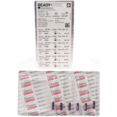 Ready-Steel Sterile Hedstrom File, Stainless Steel, 21 mm, #10, Purple, 6/Pk, 6851021 thumbnail 13