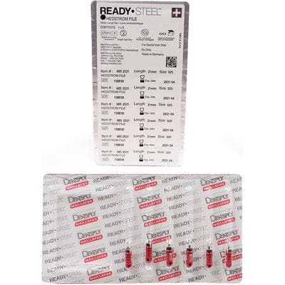Ready-Steel Sterile Hedstrom Files, Stainless Steel, 21 mm, #25, Red, 6/Pk, 6852521 thumbnail 12