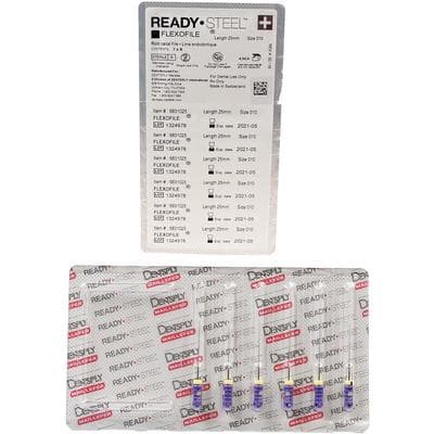 Dentsply Maillefer READYSTEEL FlexoFile #10, 25mm, Sterile Stainless Steel Hand File, Purple, 6/Pk, 6831025 thumbnail 14