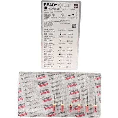 Dentsply Maillefer READYSTEEL FlexoFile #06, 31mm, Stainless Steel, Sterile, Pink, 6/Pack, 6830631 thumbnail 14
