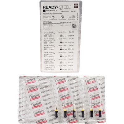 Dentsply Maillefer READYSTEEL FlexoFile #80 (Black), 21mm, Sterile Stainless Steel Endodontic Hand File, 6/Pack, 6838021 thumbnail 10