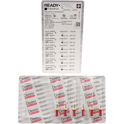 Dentsply Sirona Maillefer READYSTEEL FlexoFile #55, 25mm, Sterile, Red, 6/Pack, 6835525 thumbnail 10