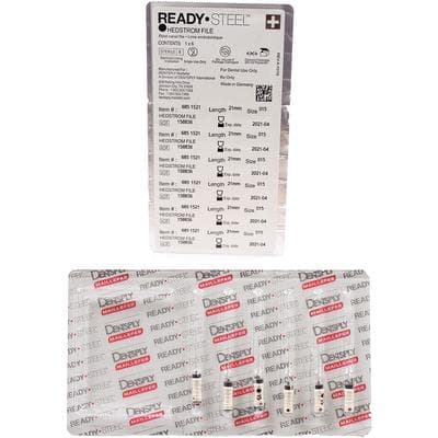 Ready-Steel Sterile Hedstrom Files, Stainless Steel, 21 mm, #15, White, 6/Pk, 6851521 thumbnail 13
