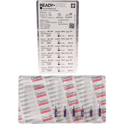 Ready-Steel Sterile Hedstrom Files, Stainless Steel, 25 mm, #10, Purple, 6/Pk, 6851025 thumbnail 16