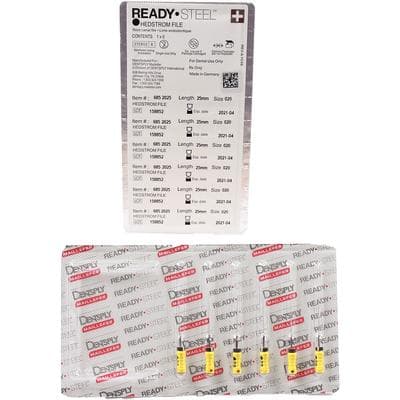 Ready-Steel Sterile Hedstrom Files, Stainless Steel, 25 mm, #20, Yellow, 6/Pk, 6852025 thumbnail 11