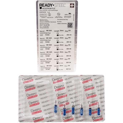 Ready-Steel Sterile Hedstrom Files, Stainless Steel, 25 mm, #30, Blue, 6/Pk, 6853025 thumbnail 7