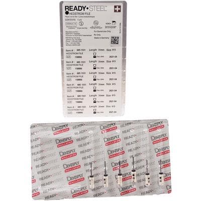 Dentsply Sirona Ready-Steel Sterile Hedstrom Files, Stainless Steel, 31 mm, #15, White, 6/Pk, 6851531 thumbnail 12