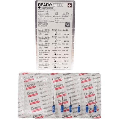 Ready-Steel Sterile Hedstrom Files, Stainless Steel, 31 mm, #30, Blue, 6/Pk, 6853031 thumbnail 12