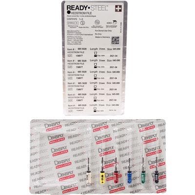 Ready-Steel Sterile Hedstrom Files, Stainless Steel, 31 mm, #45-80 Assorted, 6/Pk, 6855028 thumbnail 8