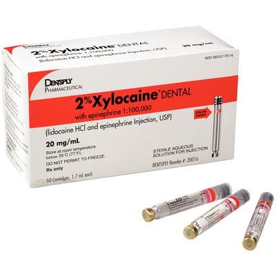Xylocaine 2% Lidocaine HCl with Epinephrine 1:100,000, Red, 1.7 mL Cartridges, 50/Box, 20016 thumbnail 15