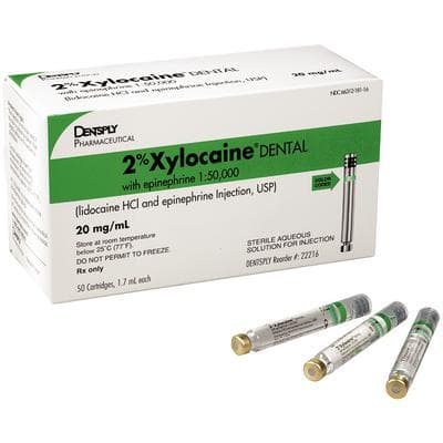 Xylocaine 2% Lidocaine with Epinephrine 1:50,000, Green, 1.7 mL Cartridges, 50/Box, 22216 thumbnail 20