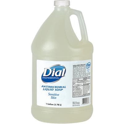 Dial Professional Sensitive Skin Antimicrobial Liquid Hand Soap, 0.15% Triclosan, Light Floral, Clear, 1 Gallon Refill Bottle, 82838 thumbnail 6