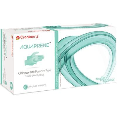AquaPrene Chloroprene Powder-Free Exam Gloves, X-Small, Aqua Blue, 200/Box, CR3025 thumbnail 13